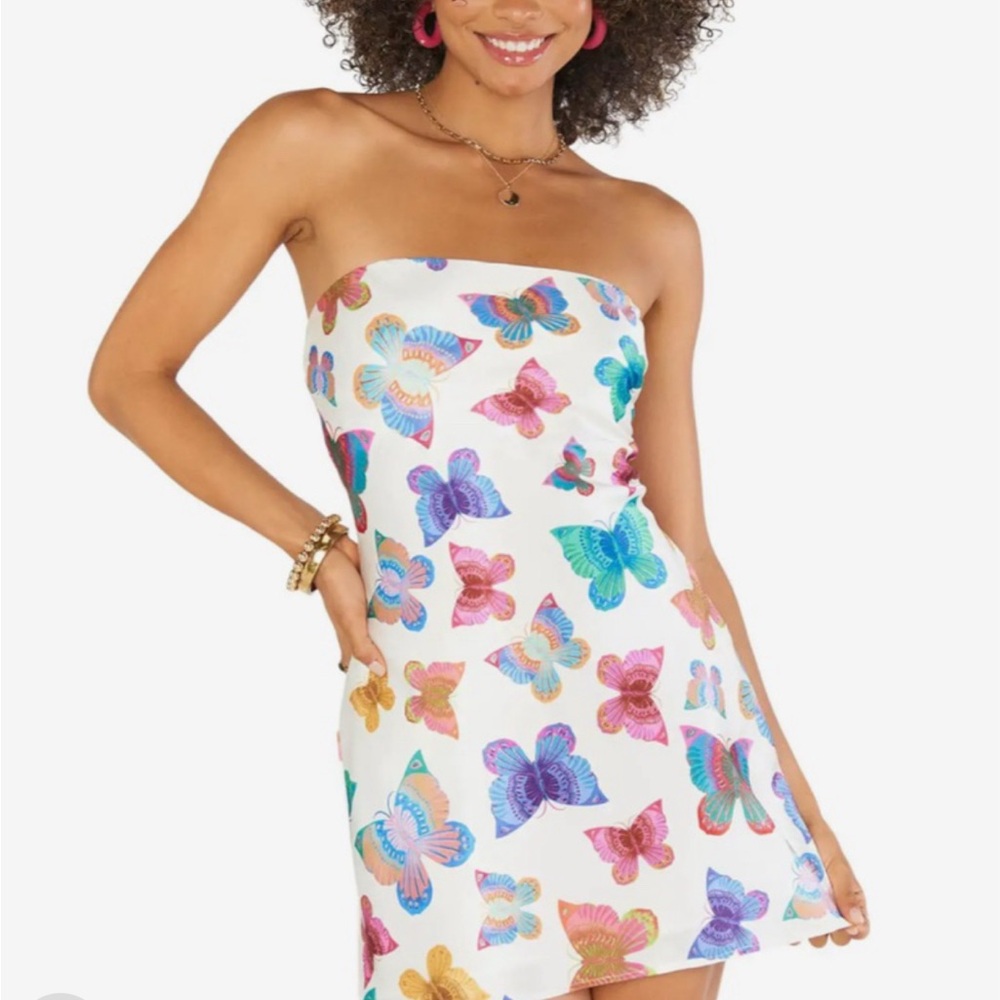 Show Me Your MuMu Butterfly Print Mini Dress